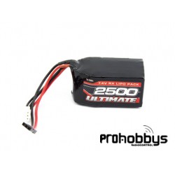 Batería Ultimate LiPo Receptor Cuadrada7.4V. 2500mAh Conexión JR