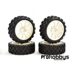 Ruedas Rally 1/10 de 10 radios Blancas 4 ud. Fastrax