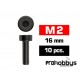 Tornillos M2x16mm Cilíndricos Negros Ultimate Racing (10)