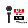 Tornillos M2x16mm Cilíndricos Negros Ultimate Racing (10)