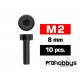 Tornillos M2x8mm Cilíndricos Negros Ultimate Racing (10)