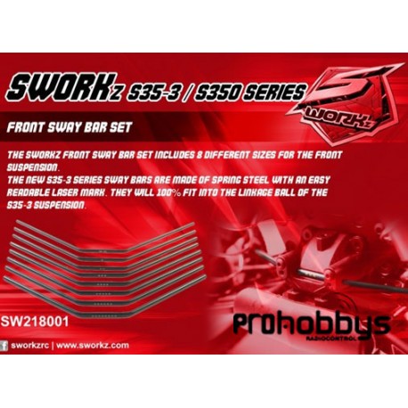 SWORKz Front Sway Bar Set (2.0/2.1/2.2/2.3/2.4/.2.5/2.6/2.8mm)