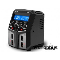 Cargador T100 Duo Lipo2-4S 0.1-5A 2X50W 240V AC SKYRC