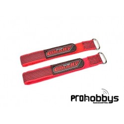 Correas para batería Pro - 250x20 mm Rojo - 2 piezas