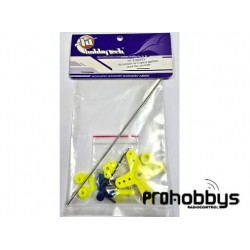 Varillaje gas/freno coche 1/8 RC nitro amarillo fluor Hobbytech