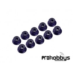 Autoblocante alu. M3 flanged negro (10u.)