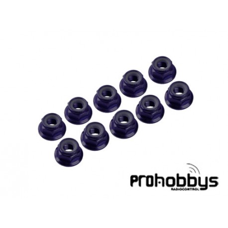 Autoblocante alu. M3 flanged negro (10u.)