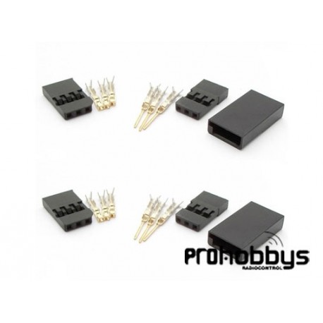 2 Parejas de Conectores Futaba Macho-Hembra