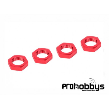 Tuerca de Rueda - aluminio -roja 4 piezas Team Corally