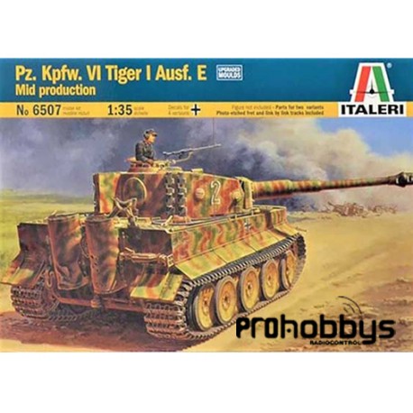 Maqueta de plástico Italeri: Tanque Pz.Kpfw. VI Tiger I Ausf. E mid prod.. Escala 1:35