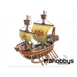 Kit de construcción de madera Mr. Playwood Barco León "Flying on the Waves" con 177 piezas.