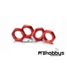 Tuercas Para Ruedas Coche RC 4 unidades Aluminio 17mm Rojas