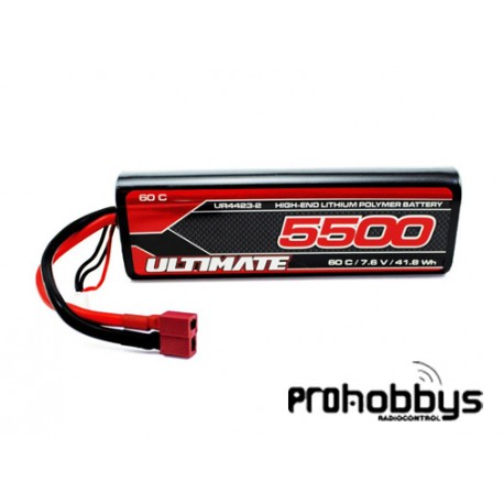 Batería de Lipo HV Stick 7.6v. 5500 mAh 60C con conexión de T-DEAN.